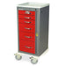 A - Series Aluminum Narrow Breakaway Crash Cart - Tall Height, Six Drawers, Breakaway Lock, Model MPA1830B06 - Asclepius