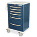 A - Series Lightweight Aluminum Isolation Cart, Tall Height, Medium Width, Six Drawers, Electronic Keypad Lock – Model MPA2430EKC16 - Asclepius