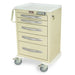 A - Series Lightweight Aluminum Treatment Cart - Medium Height, Medium Width, Five Drawers, E - Lock (MPA2427E05) - Asclepius