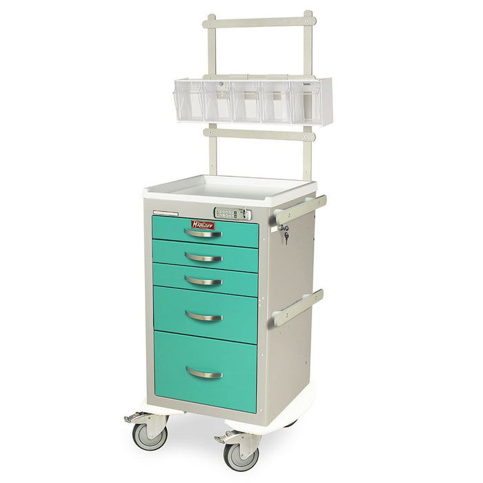 A - Series Lightweight Anesthesia Cart - Narrow, Short Height, 5 Drawers, E - Lock, MD18 - ANS Accessories - Asclepius