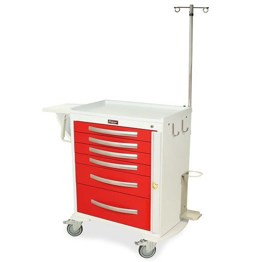 A - Series Lightweight Breakaway Crash Cart with MD30 - EMG1 Accessories Package - Standard Width, Medium Height, Six Drawers, Model MPA3027B06+MD30 - EMG1 - Asclepius