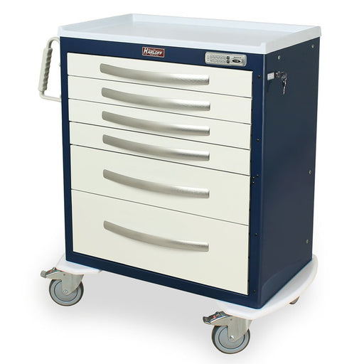 A - Series Medium Height E - Lock Anesthesia Cart - Standard Width, Lightweight Aluminum - Asclepius