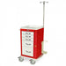 A - Series Narrow Lightweight Breakaway Crash Cart with MD18 - EMG Accessories - Short Height, Five Drawers, Model MPA1824B05+MD18 - EMG - Asclepius