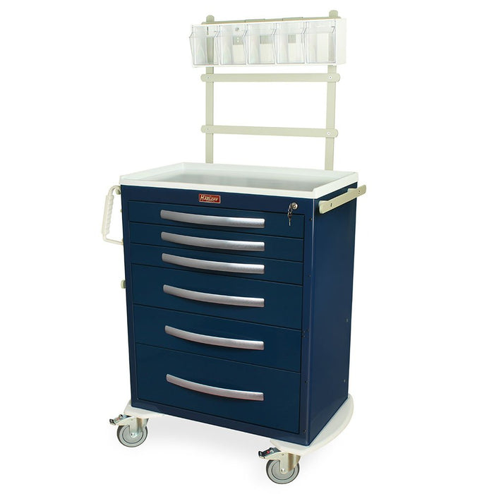 A - Series Tall Lightweight Aluminum Anesthesia Cart - Standard Width, 6 Drawers, Key Lock, MD30 - ANS Accessory Package - Asclepius