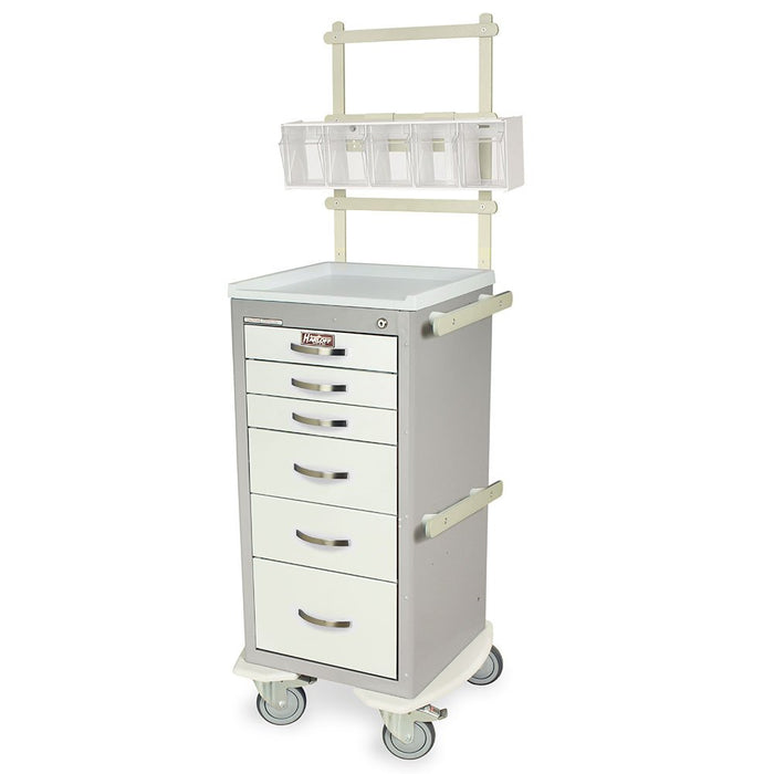 A - Series Tall Lightweight Anesthesia Cart - Narrow, 6 Drawers, Key Lock, MD18 - ANS Accessory Package - Asclepius