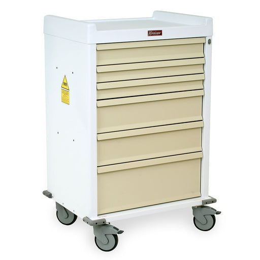 Aluminum MRI - Compatible Medical Cart - 6 Drawers, Key Lock - Asclepius