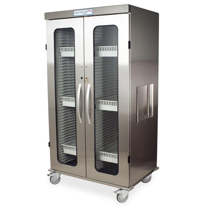 Double Column Stainless Medical Storage Cabinet with Glass Doors and Key Lock, MSSM82 - 00GK - Asclepius