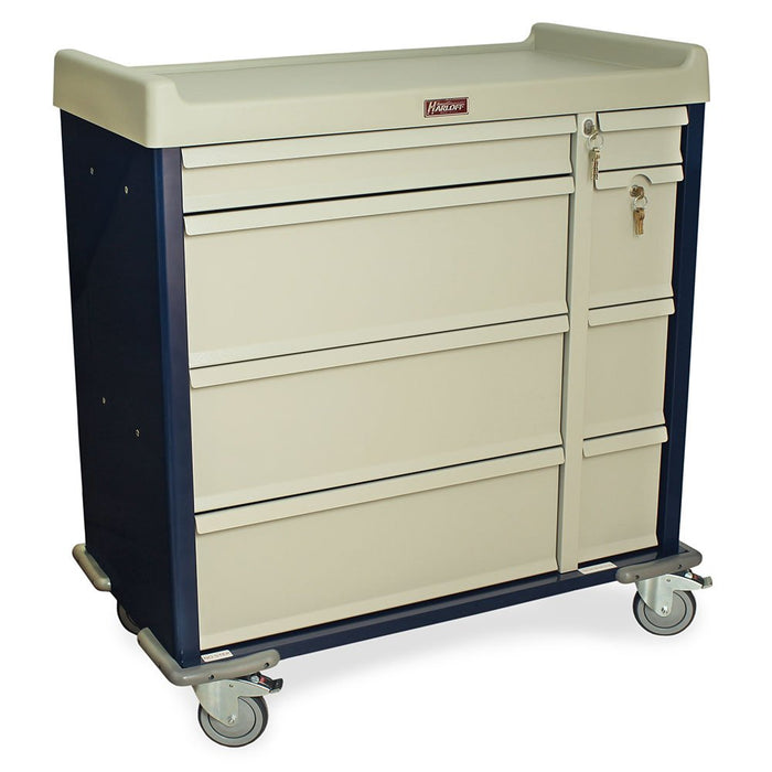 Harloff SL600PC High - Capacity Punch Card Medication Cart - Dual Security Lock System - Asclepius