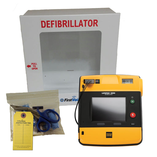 LIFEPAK 1000 Graphical Display Standard w/Alarmed Cabinet w/Medical Oversight AED Pkg - Asclepius