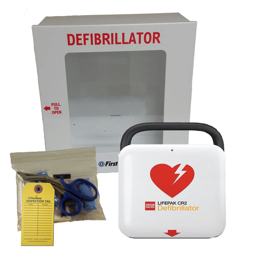 LIFEPAK CR2 Full - Auto AED Pkg & Surface Mounted AED cabinet - Asclepius