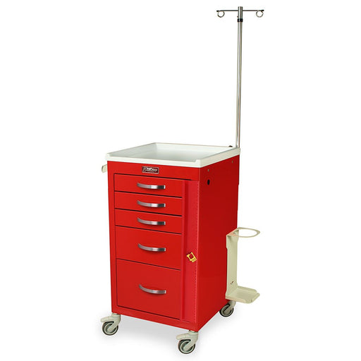 M - Series Compact Emergency Cart - MD18 - EMG3, Short Height, Mini Width, 5 - Drawer, Breakaway Lock - Asclepius