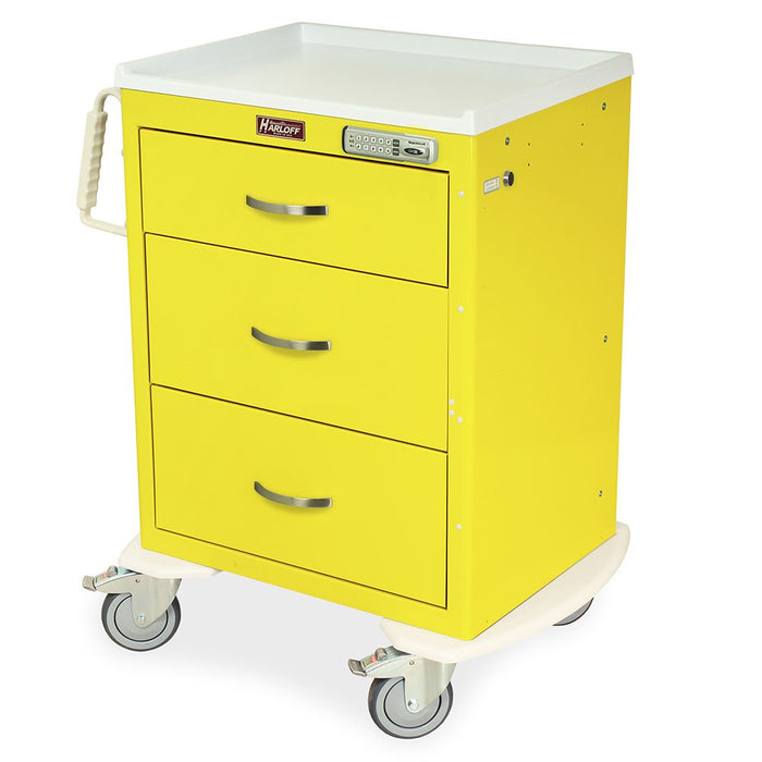 M - Series Short Isolation Cart, Medium Width, Three Drawers, E - Lock, MDS2424E03 - Asclepius