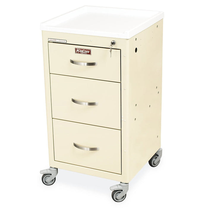 M - Series Short Isolation Mini Cart, Three Drawers, Key Lock, M3DS1824K03 - Asclepius