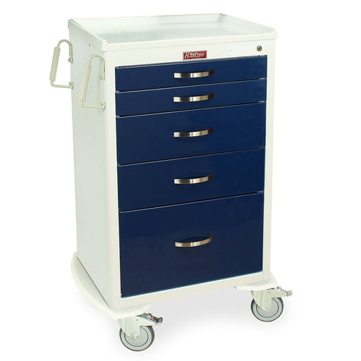 M - Series Tall Anesthesia Cart - Medium Width, 5 - Drawer with Key Lock - Asclepius