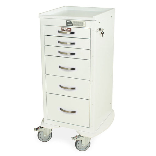 M - Series Tall Anesthesia Cart - Mini Width, 6 - Drawer with Electronic Keypad Lock - Asclepius