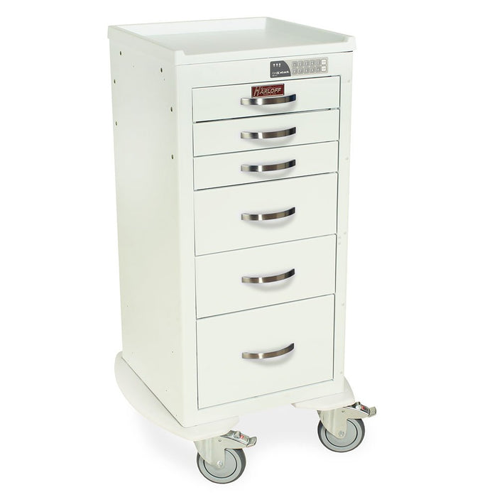 M - Series Tall Anesthesia Cart - Mini Width, 6 - Drawer with Electronic Keypad Lock - Asclepius