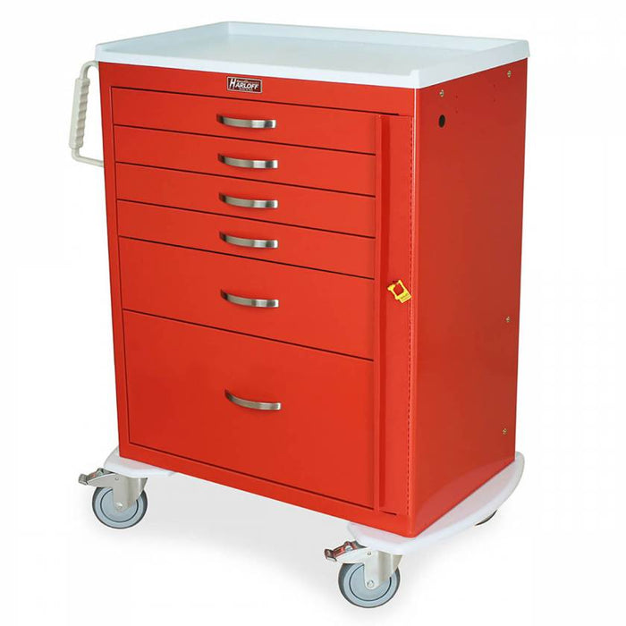 M - Series Tall Emergency Crash Cart - Six Drawers, Breakaway Lock, Model MDS3030B16, Standard Width - Asclepius