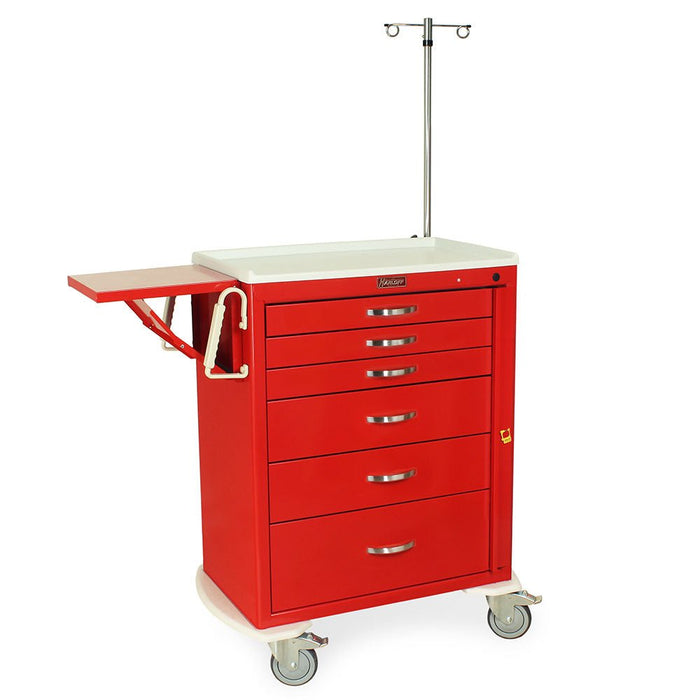 M - Series Tall Emergency Crash Cart with MD30 - EMG1 Accessories – Standard Width, Six - Drawer Configuration - Asclepius