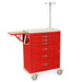 M - Series Tall Emergency Crash Cart with MD30 - EMG1 Accessories – Standard Width, Six - Drawer Configuration - Asclepius