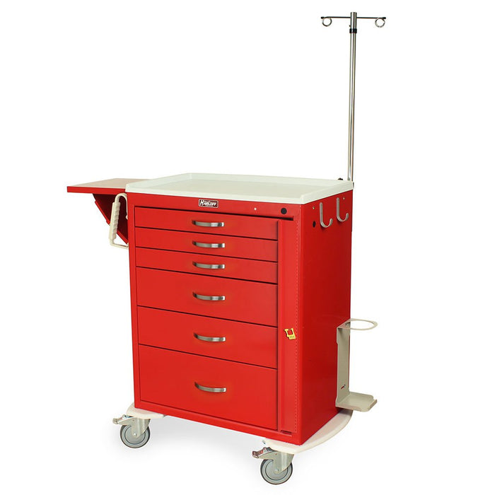 M - Series Tall Emergency Crash Cart with MD30 - EMG1 Accessories – Standard Width, Six - Drawer Configuration - Asclepius