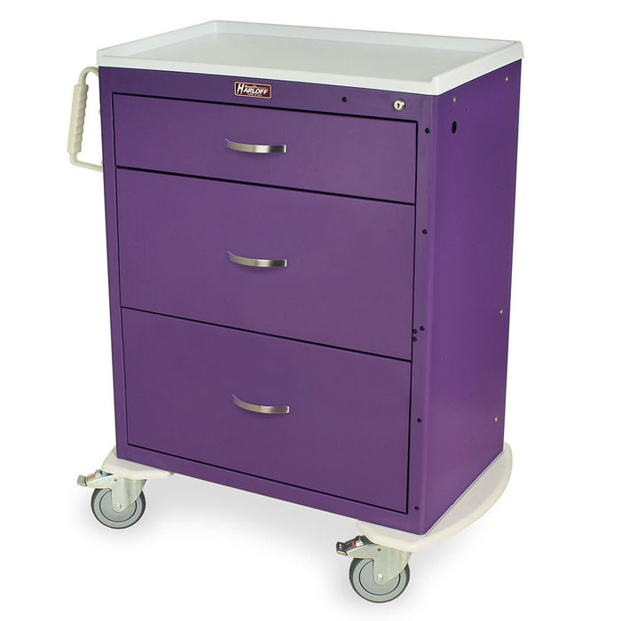 M - Series Tall Isolation Cart, Standard Width, Three Drawers, Standard Key Lock, MDS3030K03 - Asclepius