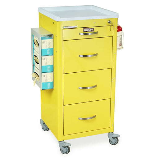 M - Series Tall PPE Isolation Cart, Mini Width, Four Drawers, Key Lock – Model M3DS1830K04 - PPE - Asclepius