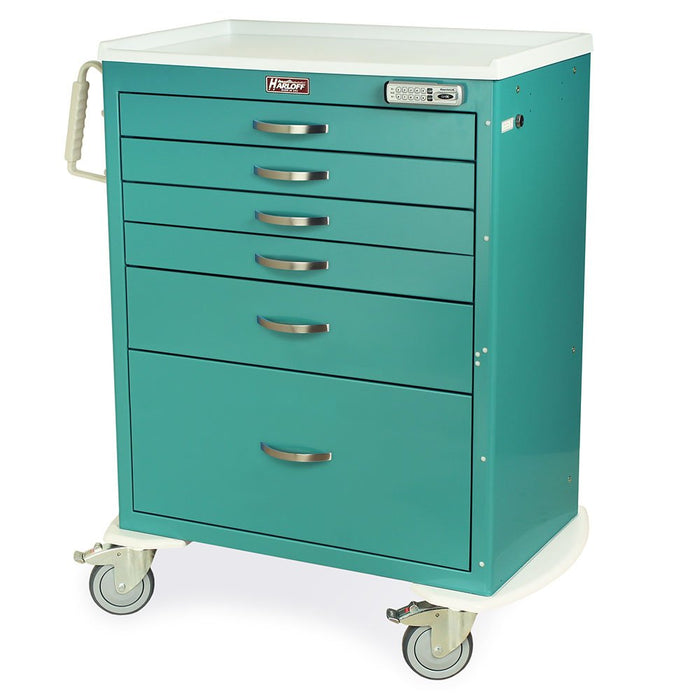 M - Series Tall Procedure Cart - Standard Width, 6 Drawers, E - Lock - Asclepius