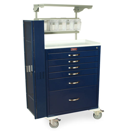 M - Series Tall Treatment Crash Cart - 6 Drawers, Key Lock, MD30 - AIRWAYPKG Difficult Airway Package - Asclepius