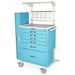 M - Series Tall Treatment Crash Cart - 6 Drawers, Key Lock, MD30 - AIRWAYPKG Difficult Airway Package - Asclepius