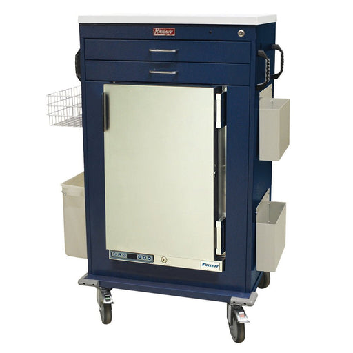 Malignant Hyperthermia Cart with 1.8 Cubic Feet Medical Grade Refrigerator - Two Drawers, Key Lock, Model MH5200K - Asclepius