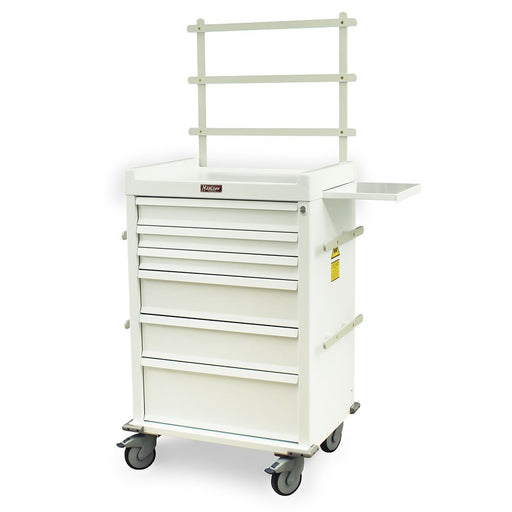 MRI - Compatible Aluminum Anesthesia Cart - 6 Drawers, Key Lock, Accessory Package - Asclepius