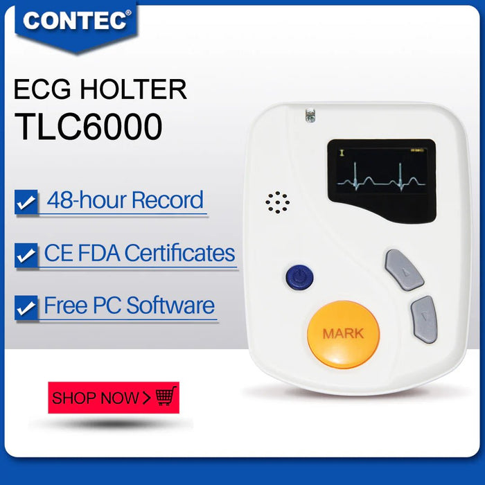 TLC6000 Dynamic 12 Channel ECG/EKG Holter Recorder Systems Monitor Software Analyzer - Asclepius