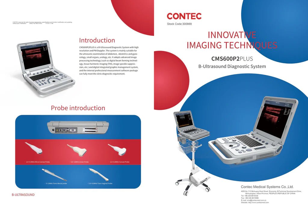 VET CONTEC CMS600P2PLUS - VET B - ultrasound scanner with convex probe - Asclepius