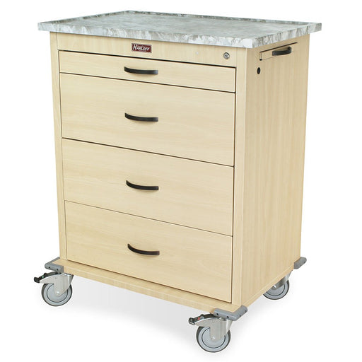 Wood Vinyl 540 Capacity Punch Card Medication Cart - Furniture Style, Key Lock (WV540PC - AN) - Asclepius