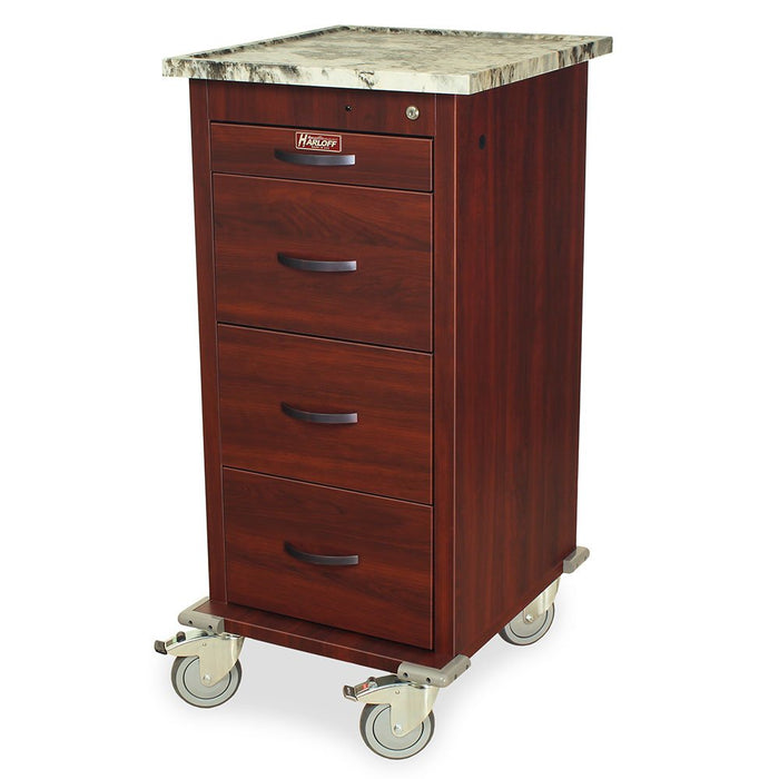 Wood Vinyl Punch Card Medication Cart - 240 Capacity, Furniture Style (WV240PC - CM) - Asclepius